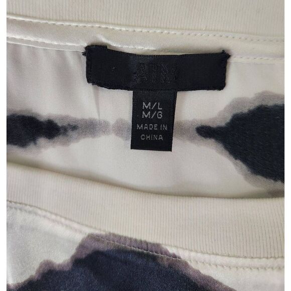 ATM Silk Charmeuse Tie Dye Stripe Crew Neck Shirt Dress Size M/L - Picture 7 of 9